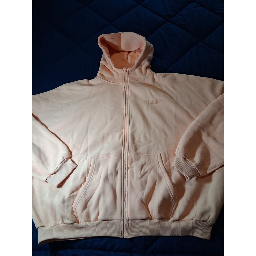 Comfrt Pastel Zip Hoodie Creamsicle Peach Mens 3XL Comfort Collection K JHU102
